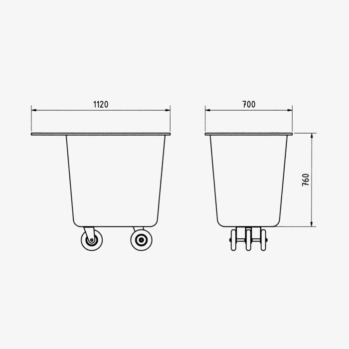 Chariot en fibre de verre Mod.CA30P – Image 2