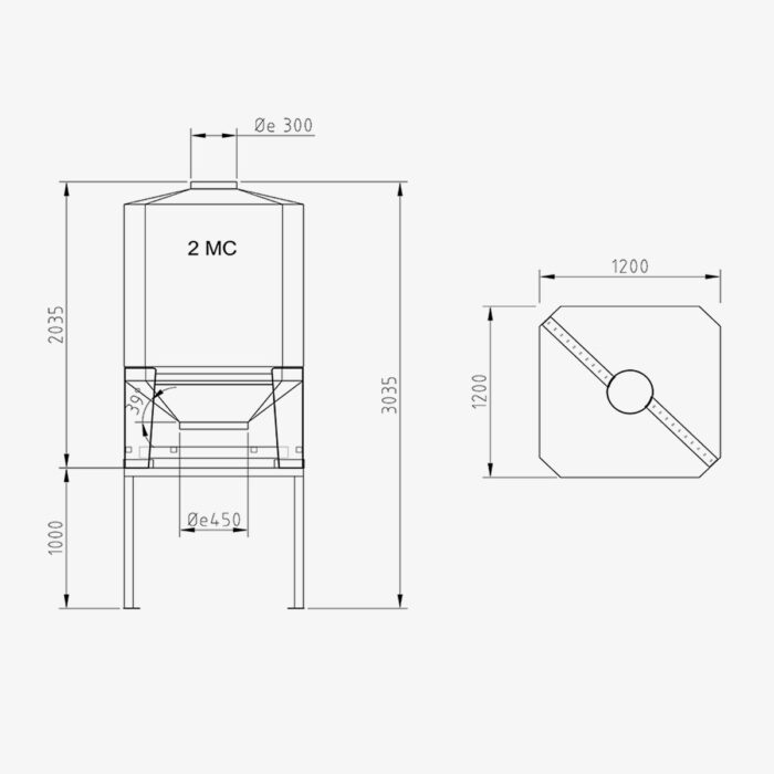 Silo en fibra de vidrio Mod. CUBO2 - Imagen 2